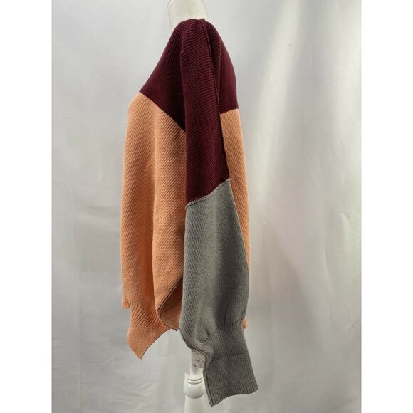 NWT Free People Easy Street Color Block Sweater Size Small Women  Peach Combo - Picture 3 of 9